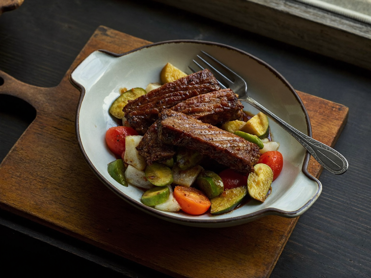 Creole Braised Short Ribs with Vegetables