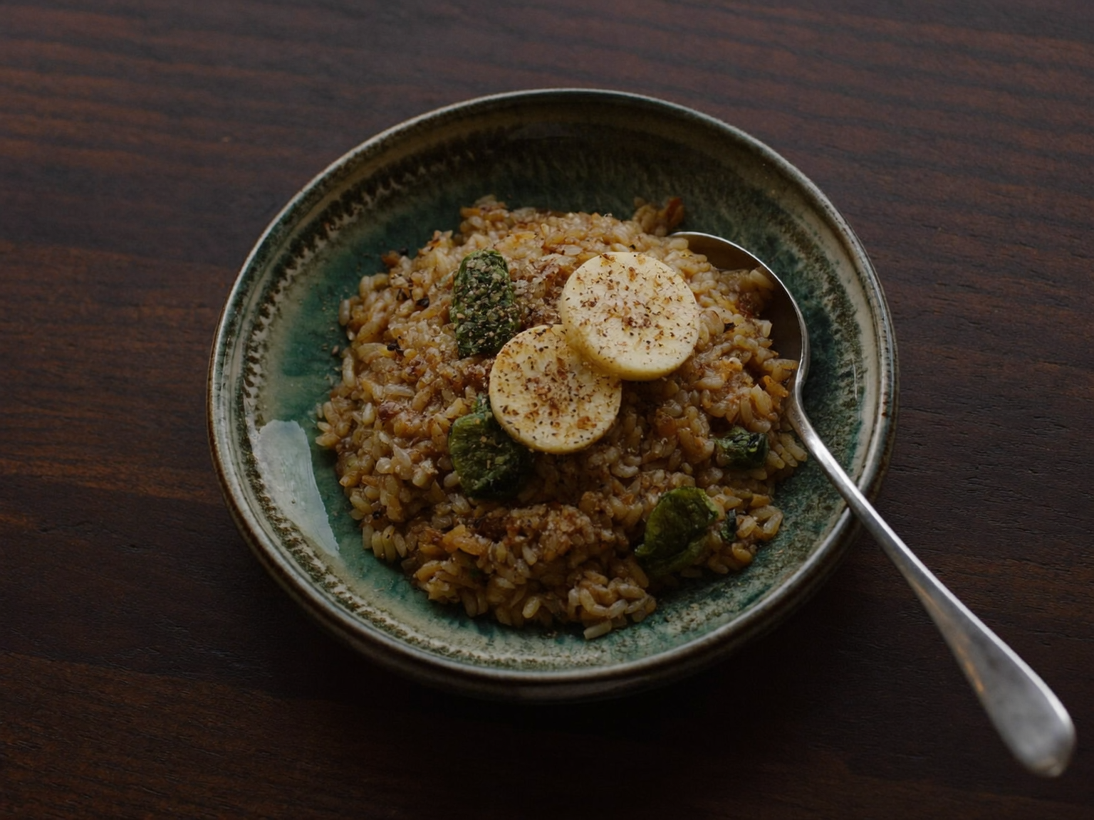 Arroz com Banana Verde Frita