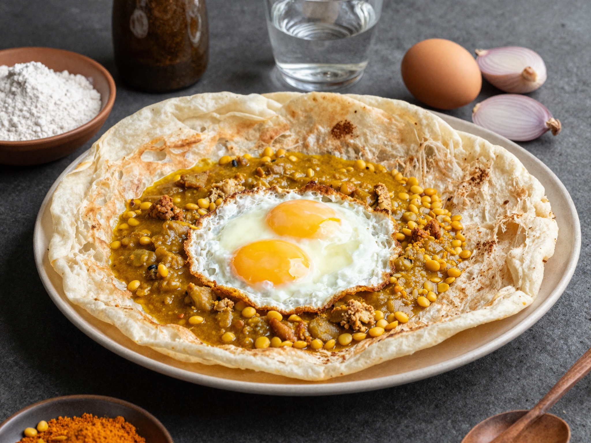 Roti Canai Telur Dhal Kuning Tradisional
